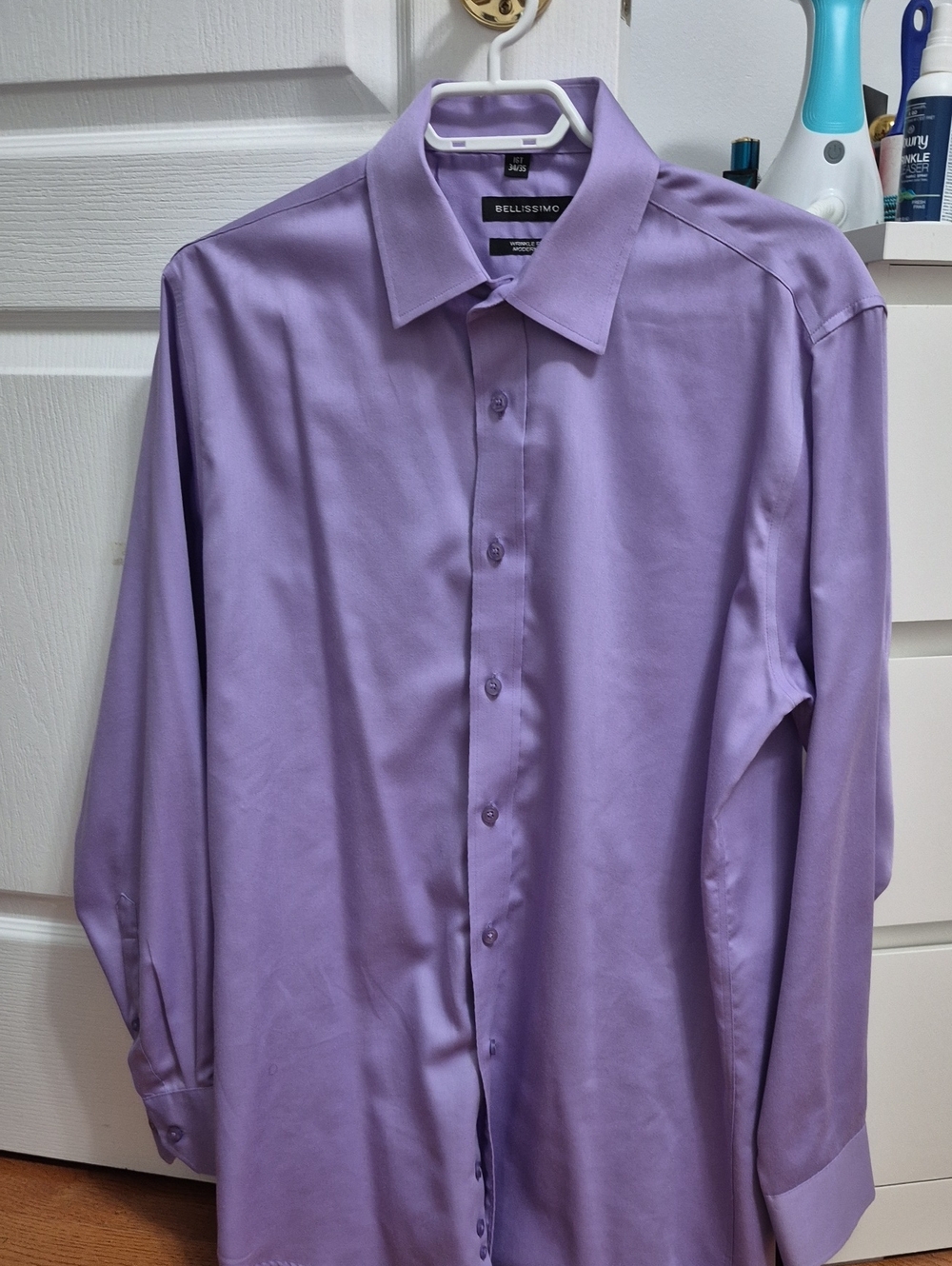 Bellissimo Men's Lavender Dress Shirt - Classic Point Collar